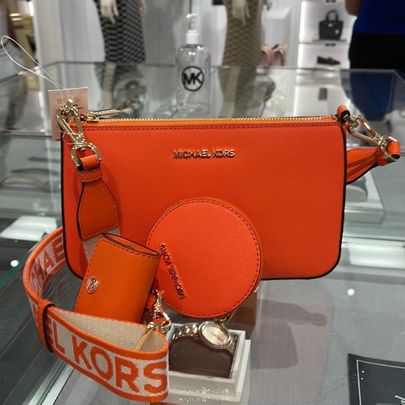 MICHAEL KORS JET SET TRAVEL SMALL SHOULDER CROSSBODY BAG WITH TECH ATTCH AIRPOD - Picture 2 of 16